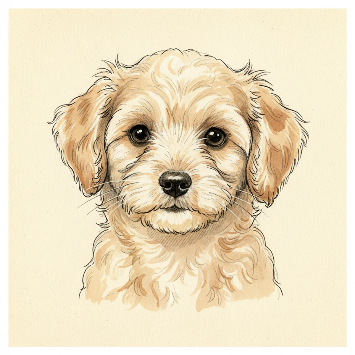 Storybook illustration of a dog — painterly, literary